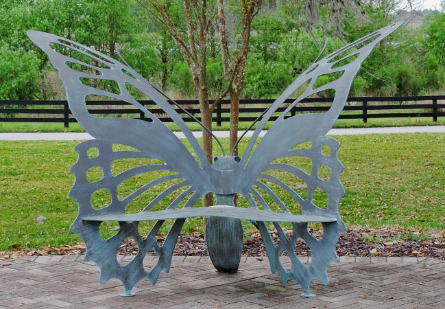 Where in The Villages is this butterfly bench?