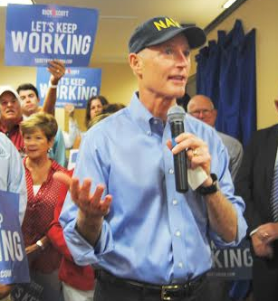 Gov. Scott opens campaign office at Lake Sumter Landing in Villages