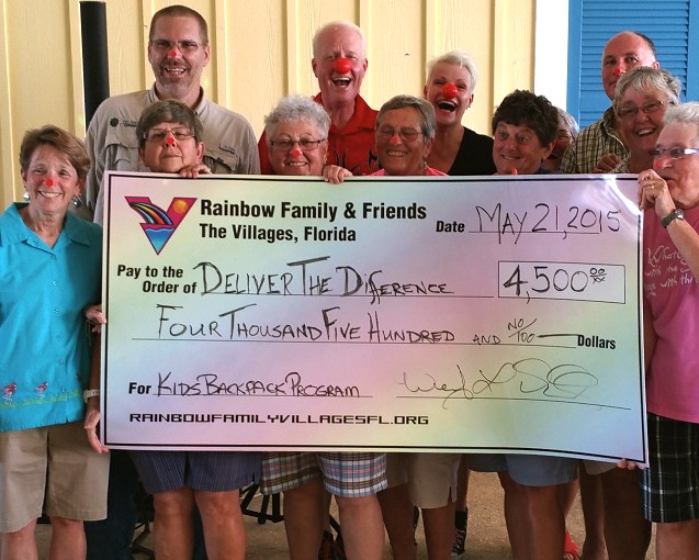 Rainbow Family & Friends donate $4,500 to Deliver the Difference