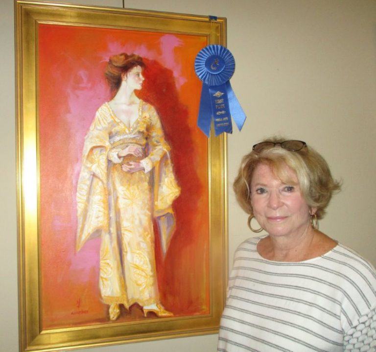 Villager who moved in seven months ago wins top honor at local art show