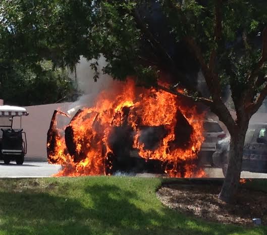 Happy ending for country club worker whose vehicle went up in flames