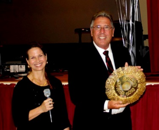 Villager Bob Ziarko wins an award for his volunteering efforts at this year's Sumter Sunshine Community Foundation