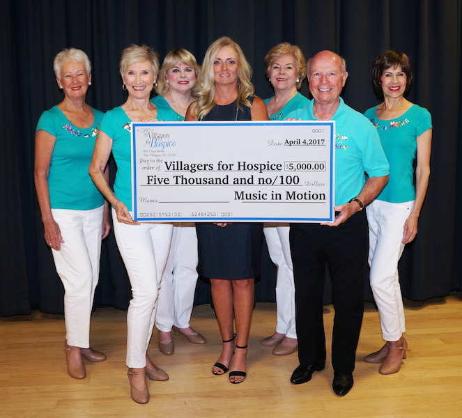Music in Motion presents checks to Villagers for Hospice, Alzheimer’s Association