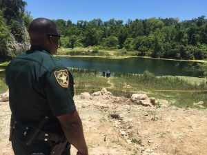 The Marion County Sheriff's Office was at the scene at the limerock quarry.