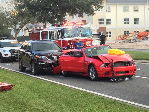 Emergency personnel were on the scene of the accident on County Road 466