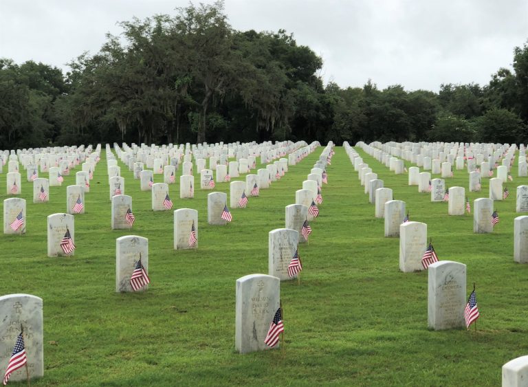 Threat of heavy rain can’t stop Villagers from paying their respects at Florida National Cemetery