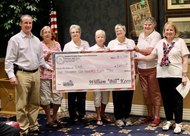 Daughters of the American Revolution Chapter awarded check for election poll work