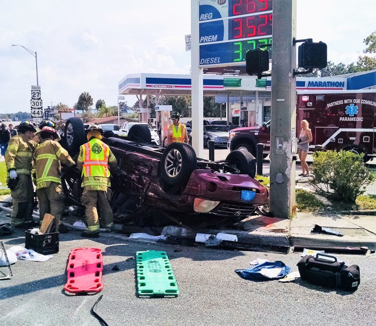 Four hospitalized after early-morning rollover crash in Ocala
