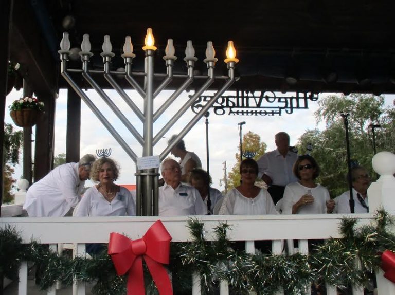 Villagers turn out for Hanukkah Candle Lighting at Lake Sumter Landing