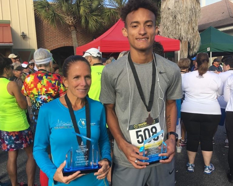 Villager and high school student share top honors at Running of the Squares 5K