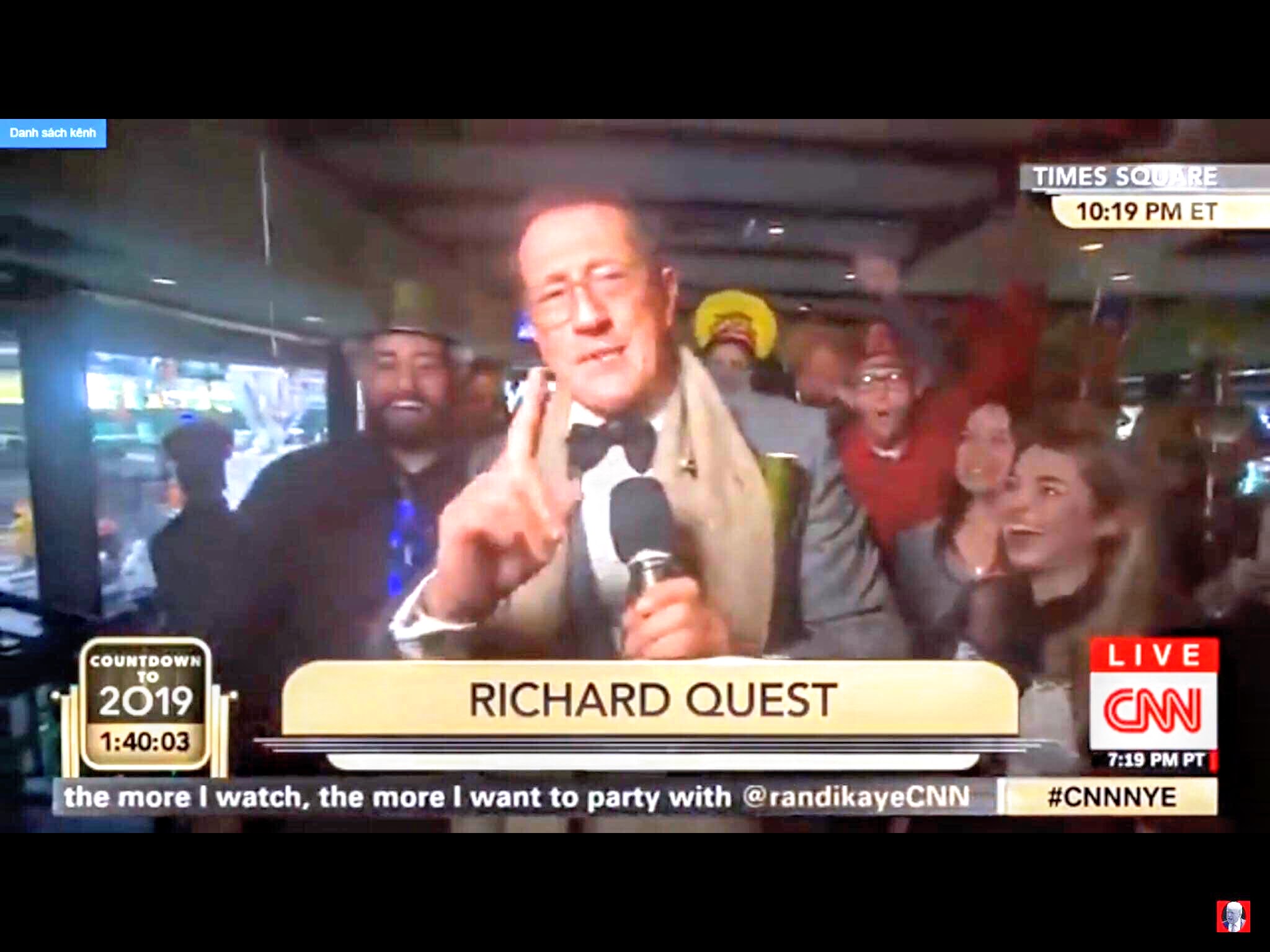Scott and Nathalie Snyder celebrated the New Year from a live CNN broadcast at Times Square