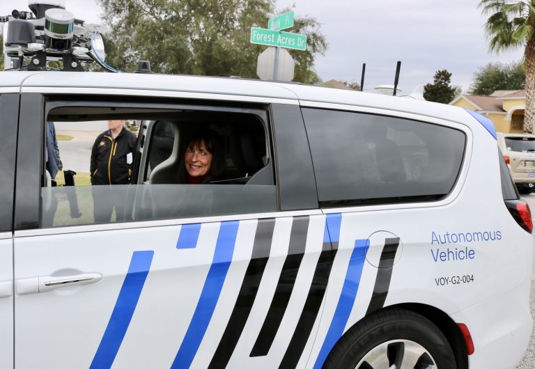 Villager treated to ride in autonomous vehicle