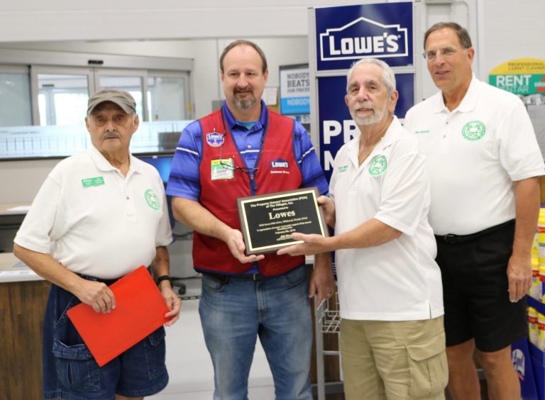 Property Owners Association thanks Lowe’s for help with shredding event