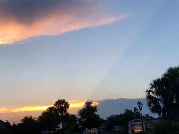 sunset over the villages
