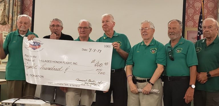 Ancient Order of Hibernians donate to Villages Honor Flight