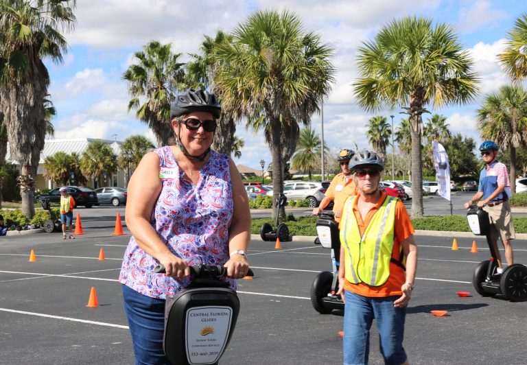 Villagers venture out on Segways to support veteran in need of mobility