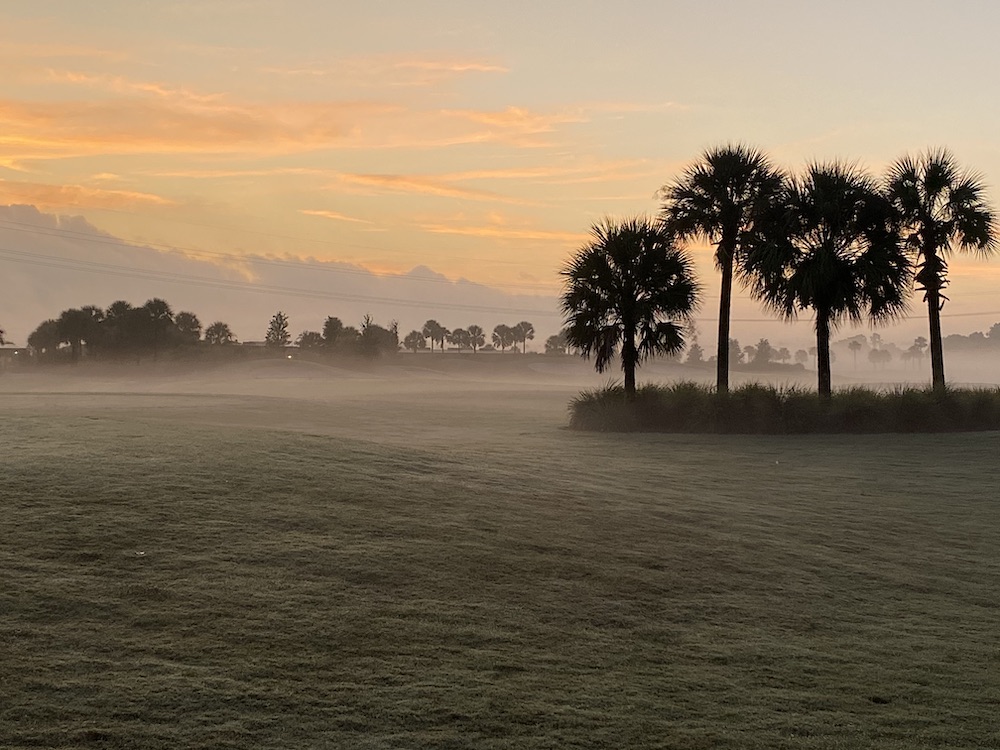 Peaceful sunrise over the Calusa Course at Belle Glade Country Club