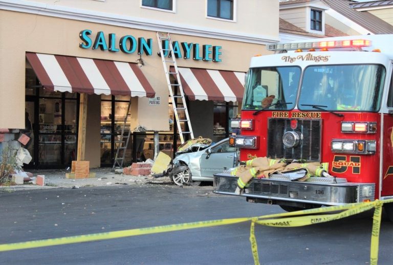 Two people critically injured when vehicles slam into popular Villages salon