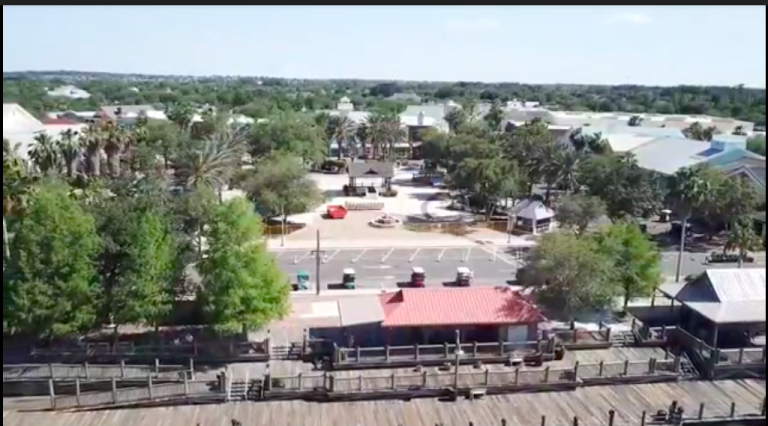 Drone captures lack of activity at town squares in The Villages