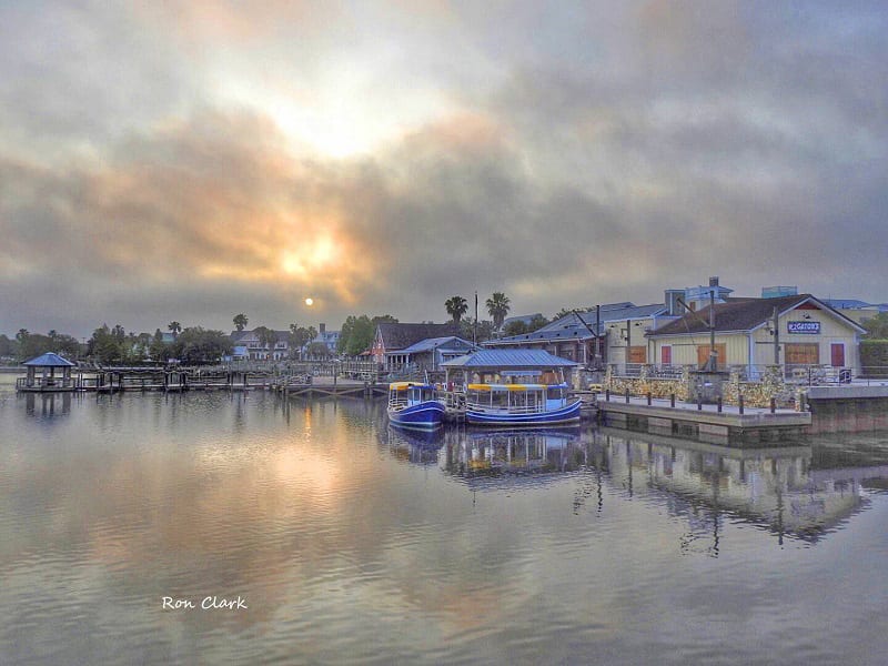 Cloudy Sunrise At Lake Sumter Landing Boardwalk