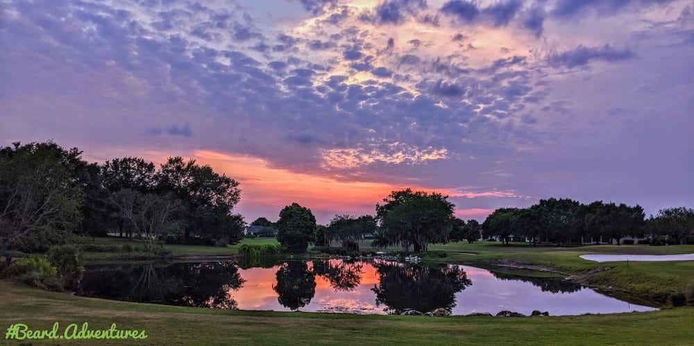 Sunset Over Pond Between The Village Of Calumet Grove And Chatham