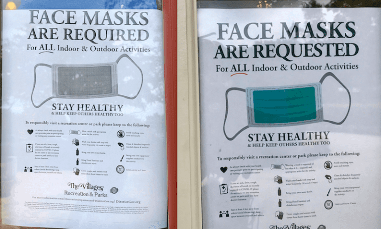 The Villages’ policy on face masks presents a financial risk