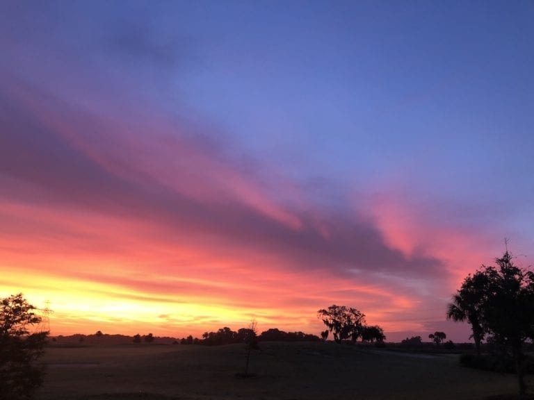 Colorful Sunrise Over Belle Glade Golf Course