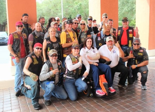 Members of the Nam Knights and the Combat Vets Motorcycle Association