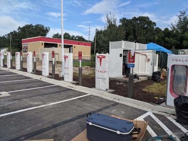 Tesla Supercharging Stations Under Construction In Lady Lake
