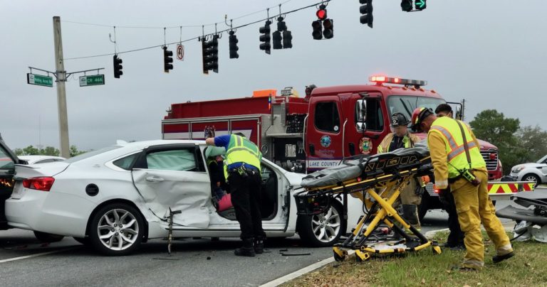 Woman extricated from car after crash at County Road 466 and Rolling Acres Road
