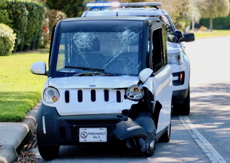 Two people in Atomic golf cart injured after crash in the Village of Summerhill