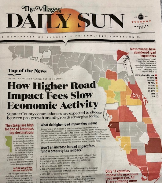 Commissioners blast Daily Sun over false information on impact fees study