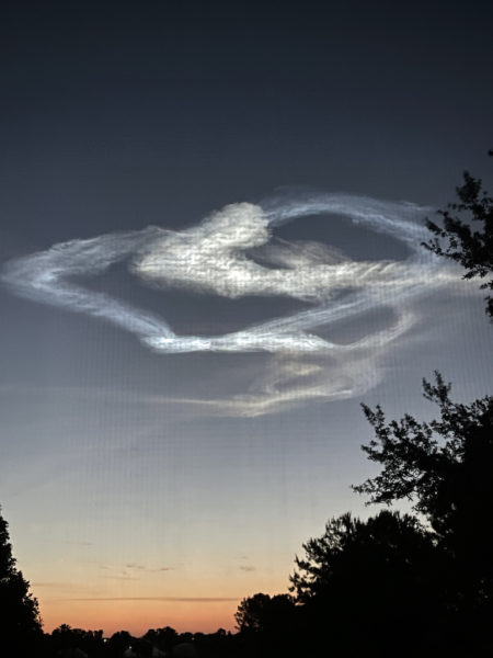 Betsy Nelson shot this photo of the vapor trail from her home near the 3rd tee at the Kenya golf course Betsy Nelson shot this photo of the vapor trail from her home near the 3rd tee at the Kenya golf course