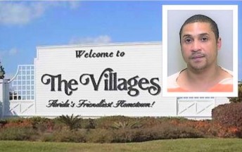 Carlos Jorge Barrios and The Villages sign