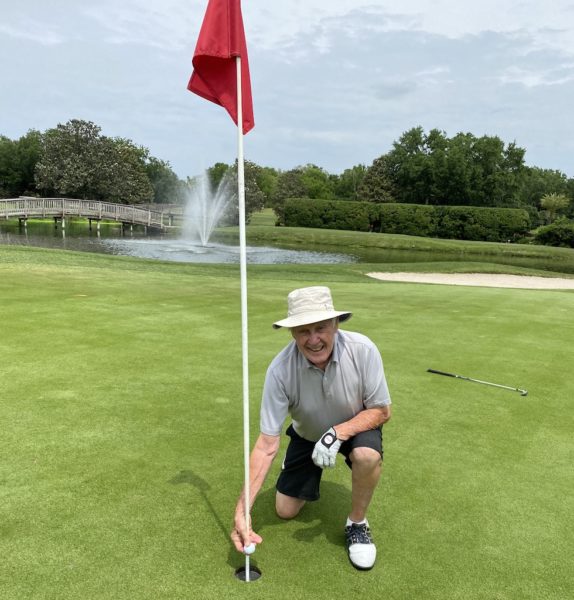 Charlie Moriarty got a hole in one while golfing with his family