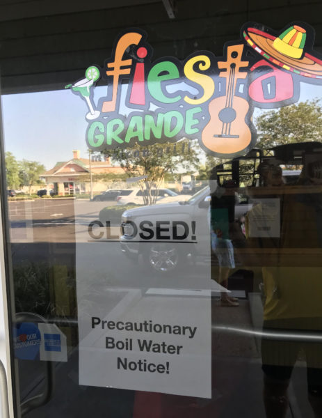 Fiesta Grande Mexican Grill closed due to the boil order