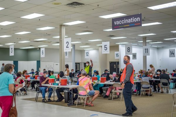 The vaccination site at Lake Square Mall in Leesburg