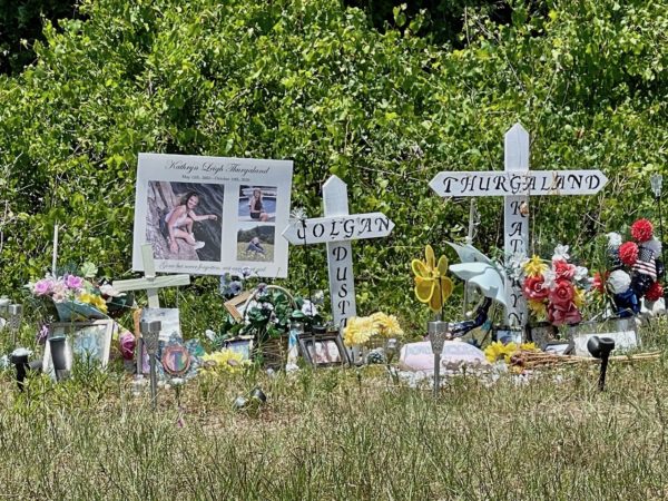 A memorial still stands at the intersection where two people were killed last year A memorial still stands at the intersection where two people were killed last year