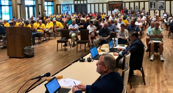 County Administrator Bradley Arnold at bottom of photo at Tuesday nights crowded Sumter Commission meeting at Everglades Recreation Center County Administrator Bradley Arnold at bottom of photo at Tuesday nights crowded Sumter Commission meeting at Everglades Recreation Center