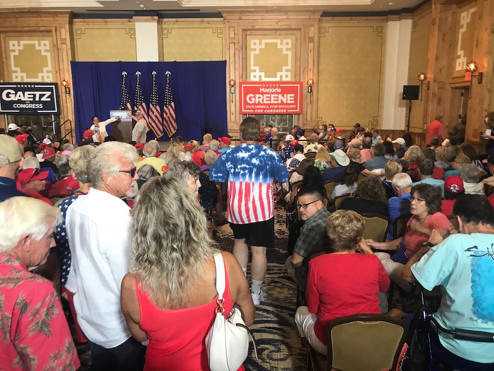 Crowd for Matt Gaetz and Marjorie Taylor Greene