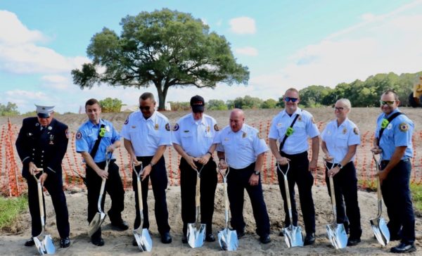 First responders took a turn with the shovels during the groundbreaking ceremony