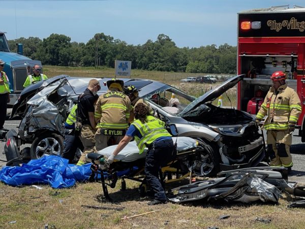 Two people were extricated from this vehicle in a crash Tuesday on U.S. 301 at Rainey Trail. Two people were extricated from this vehicle in a crash Tuesday on U.S. 301 at Rainey Trail.