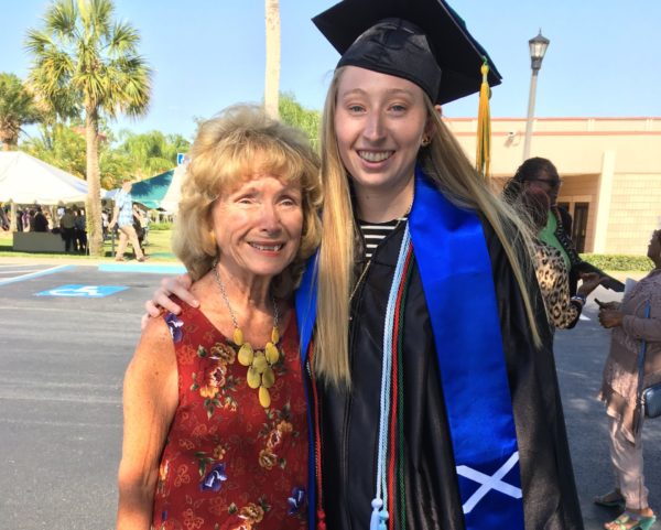 Ann Marie Acacio with her granddaughter Samantha at her graduation from Saint Leo University in Dade City.