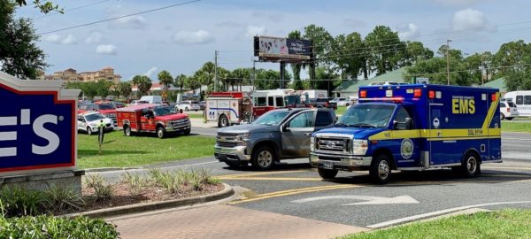 Emergency personnel were on the scene of the crash Thursday morning near the entrance to Lowes on U.S. Hwy. 441 in Lady Lake