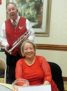 Marie Bogdonoff of Villagers for Veterans was joined by bandleader Len Savery in a benefit concert