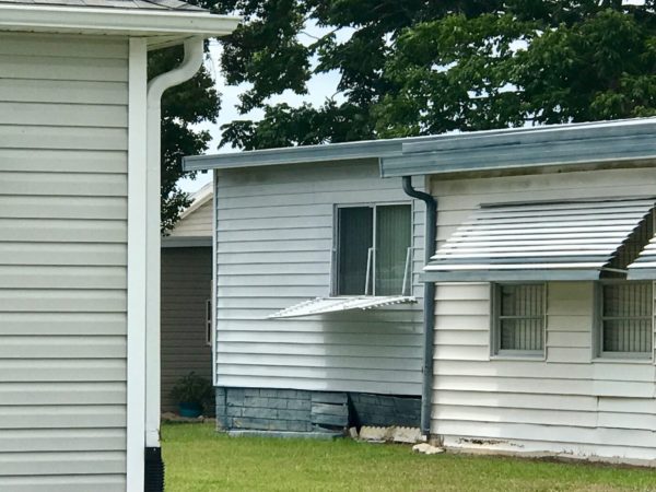 This awning is broken at the home at 1416 Lindsey Lane