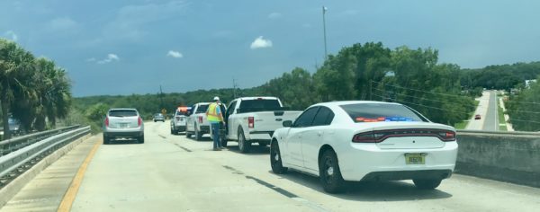 Traffic was down to one lane in the construction area at the bridge