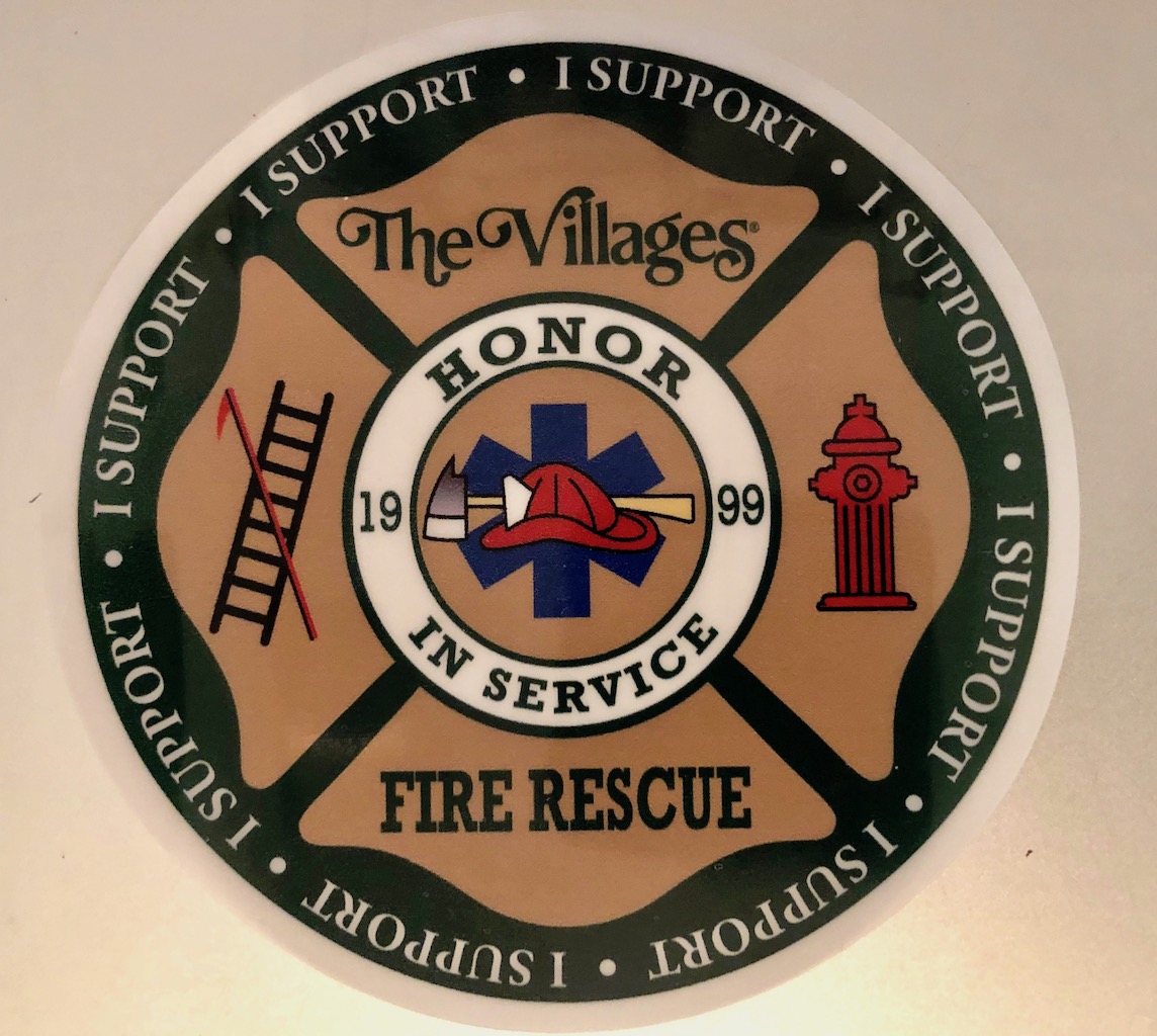This window cling can be temporarily put on the window of a car or golf cart