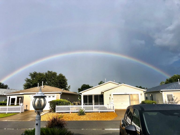 Beautiful Rainbow Over Village Of Chatham