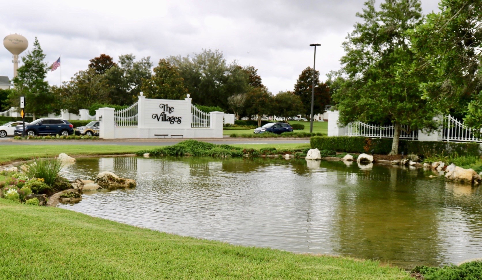 The pond at the intersection of County Road 466 and Buena Vista Boulevard